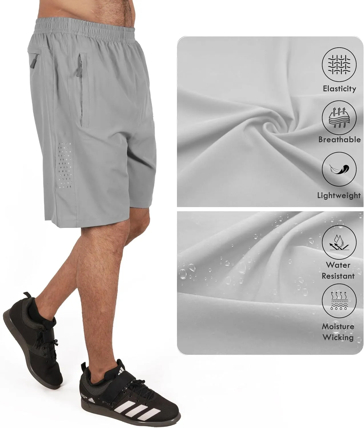 Men's Athletic Running Shorts Quick Dry Workout Shorts Lightweight Sports Gym Basketball Shorts Hiking