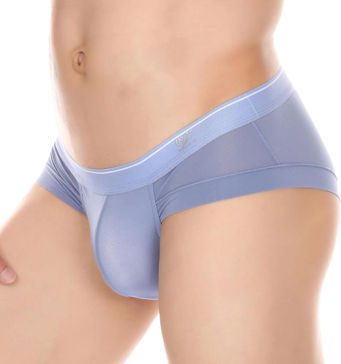 Men's Bulge Enhancing Underwear Sexy Mesh Breathable Boxer Briefs Low Rise Lingerie Stylish Sheer Bikinis Underpant