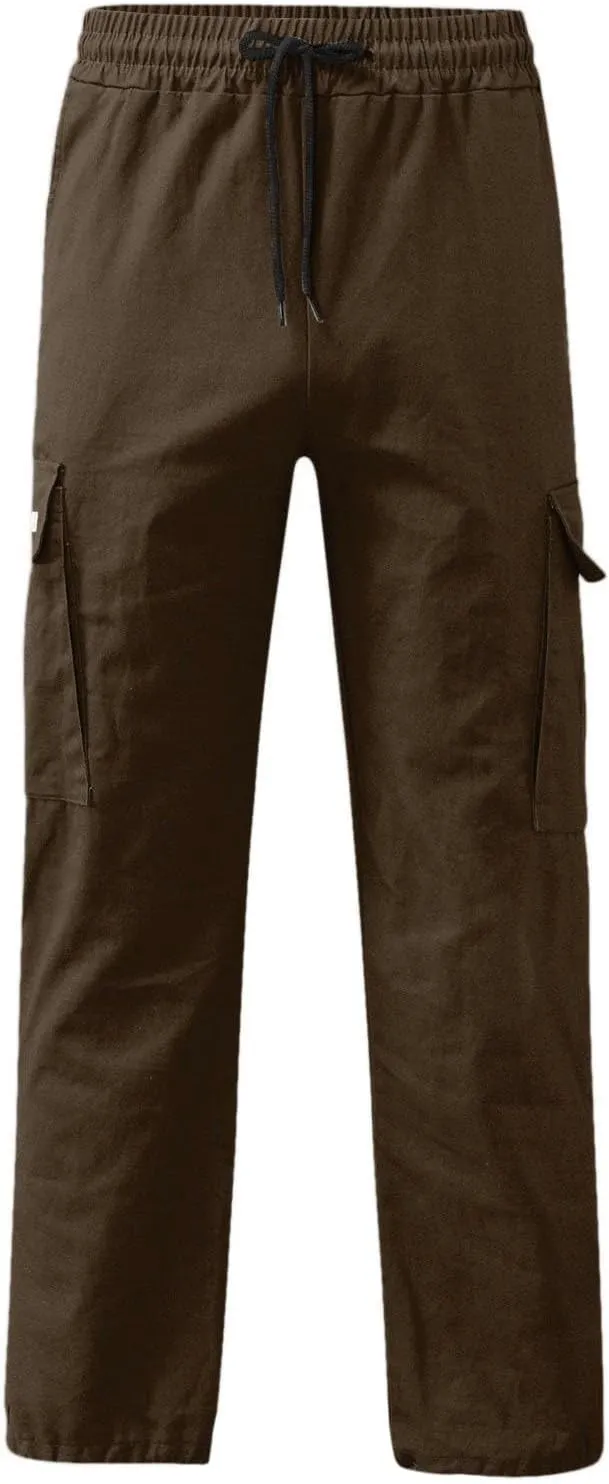 Mens Cargo Combat Work Pant Gym Running Jogger Soft Sweatpant Loose Cuffed Hem Pant Track Lounge