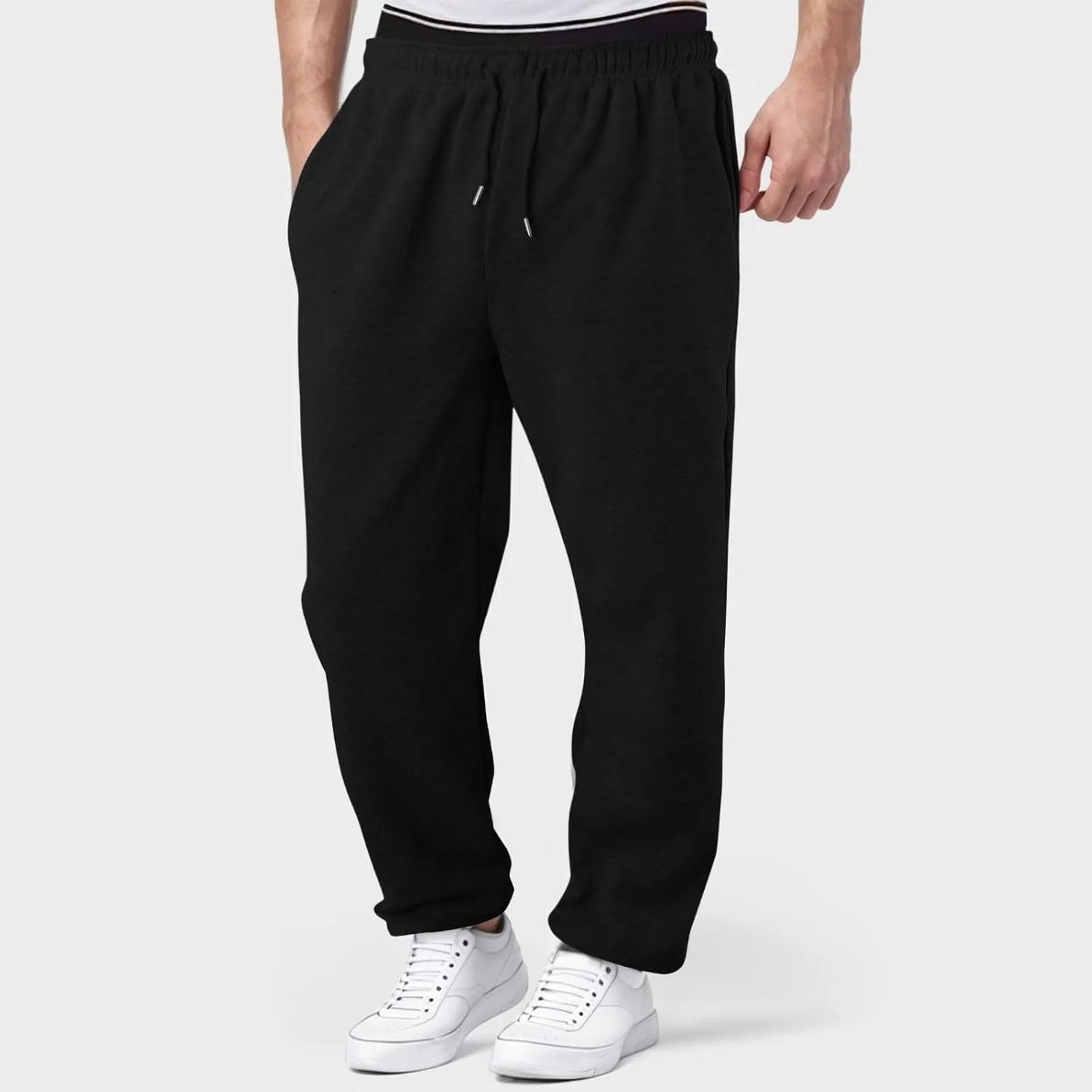 Men's Cargo Combat Work Pant Workwear Jogger Leisure Soft Sweatpants Loose Fit Open Hem Pant Long Pants