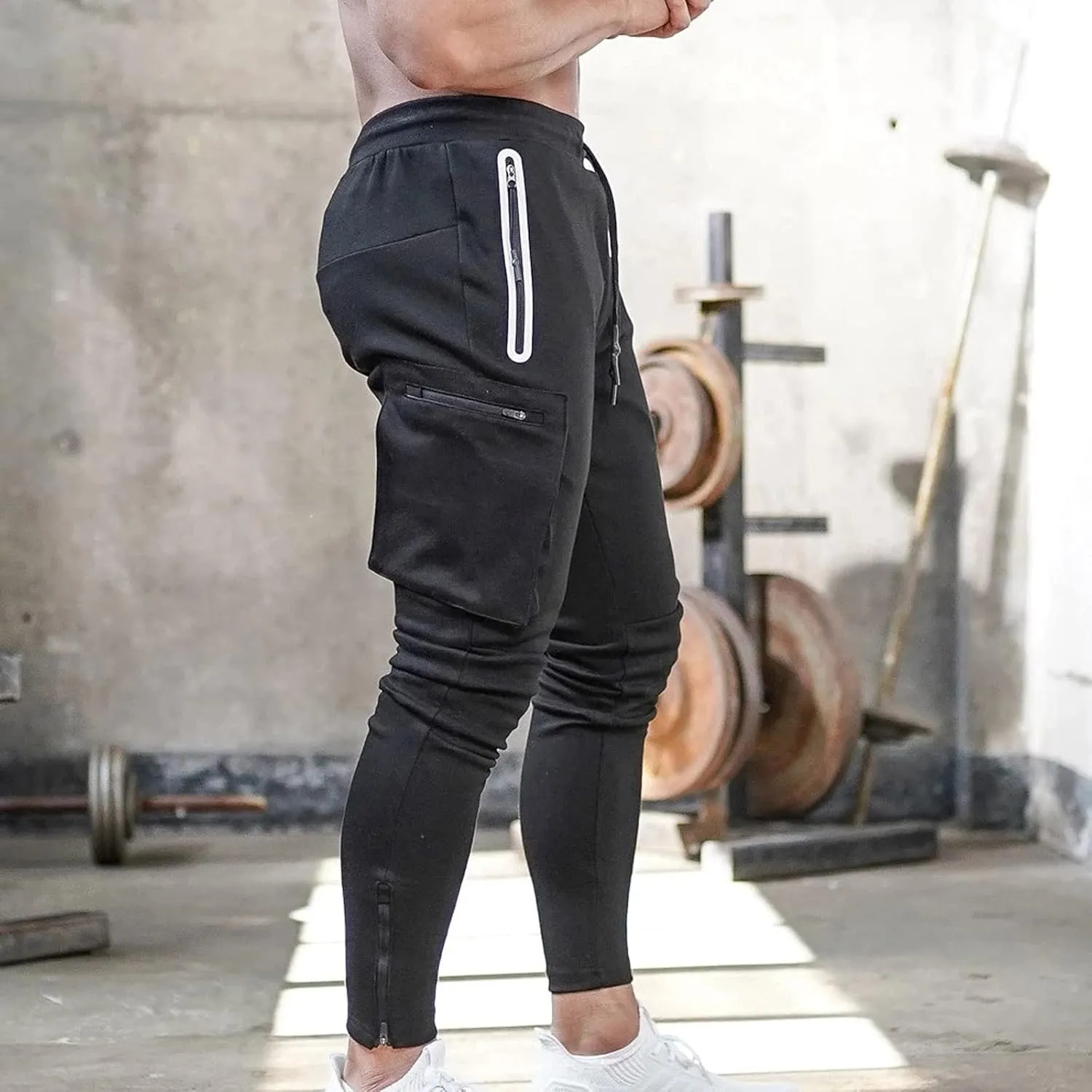 Men's Cargo Pants Sports Jogging Trousers Pockets Belt Mens Cargo Men's Slim Fit Chino Pants Regular Fit Chino Pants