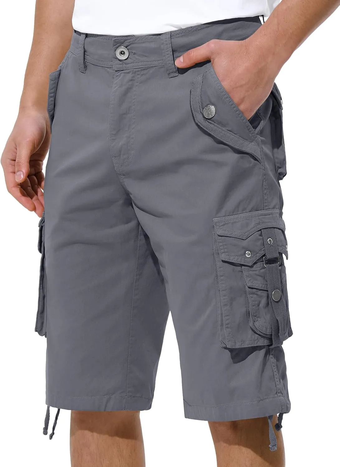 Mens Cargo Shorts Casual Shorts Hiking Shorts Below Knee Relaxed Fit Multi Pockets Running Joggers Outdoor Mens Shorts