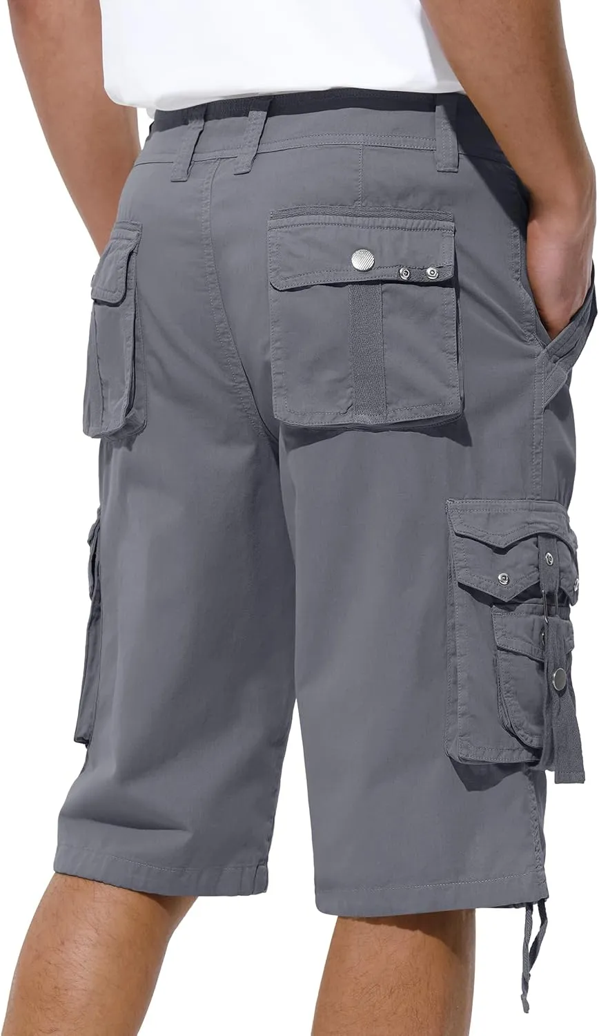 Mens Cargo Shorts Casual Shorts Hiking Shorts Below Knee Relaxed Fit Multi Pockets Running Joggers Outdoor Mens Shorts