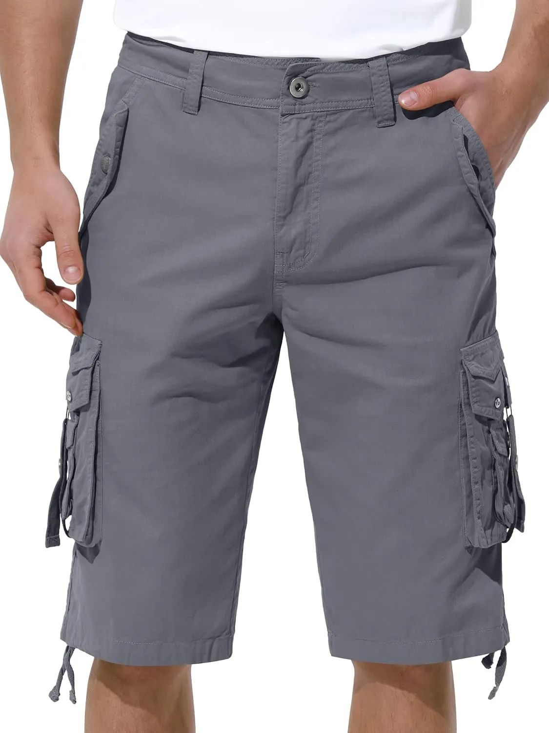 Mens Cargo Shorts Casual Shorts Hiking Shorts Below Knee Relaxed Fit Multi Pockets Running Joggers Outdoor Mens Shorts