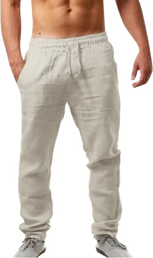Mens Cargo Work Pants Casual Cotton Stretchy Elasticated Waist Pant Sweatpants Joggers Gym Sports Yoga Pants