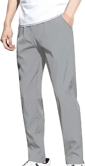 Mens Casual Business Pants Straight Leg Lightweight Breathable Comfort Office Trousers Formal Solid Quick Dry Leisure Pants