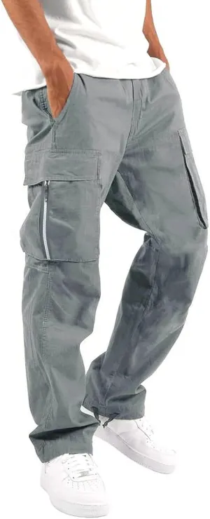 Men's Casual Cargo Pants Workout Joggers Trousers Loose Sports Trousers Casual Gym Workout Tactical Track Sweatpants