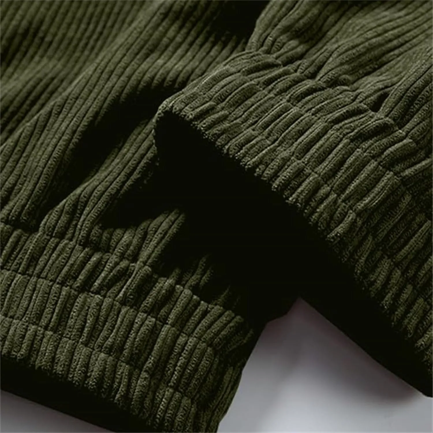 Men's Casual Corduroy Sweatpants Loose Fit Drawstring Elastic Waist Jogger Pants Baggy Sport Cargo Pants with Pockets