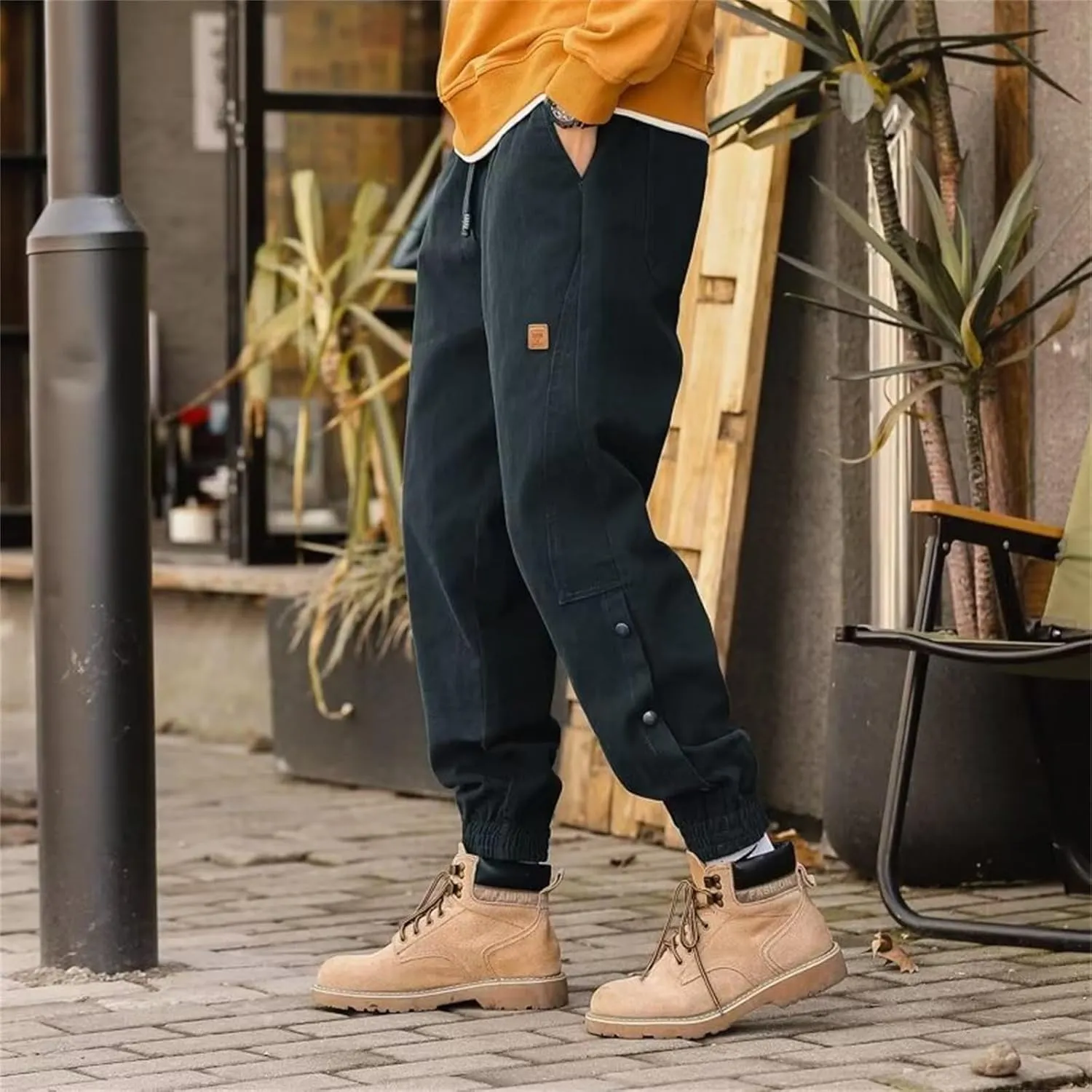 Mens Casual Pants Classic Fit Solid Military Combat Fashion Tapered Pant Drawstring Lightweight Comfortable Workout Trousers