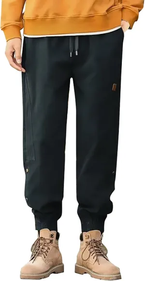 Mens Casual Pants Classic Fit Solid Military Combat Fashion Tapered Pant Drawstring Lightweight Comfortable Workout Trousers