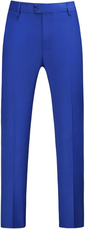 Mens Classic Basic Dress Pants Flat Front Skinny Stretch Chinos Casual Slim Fit Solid Color Straight Leg Suit Pants