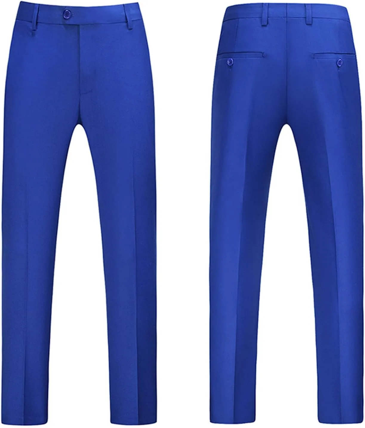 Mens Classic Basic Dress Pants Flat Front Skinny Stretch Chinos Casual Slim Fit Solid Color Straight Leg Suit Pants
