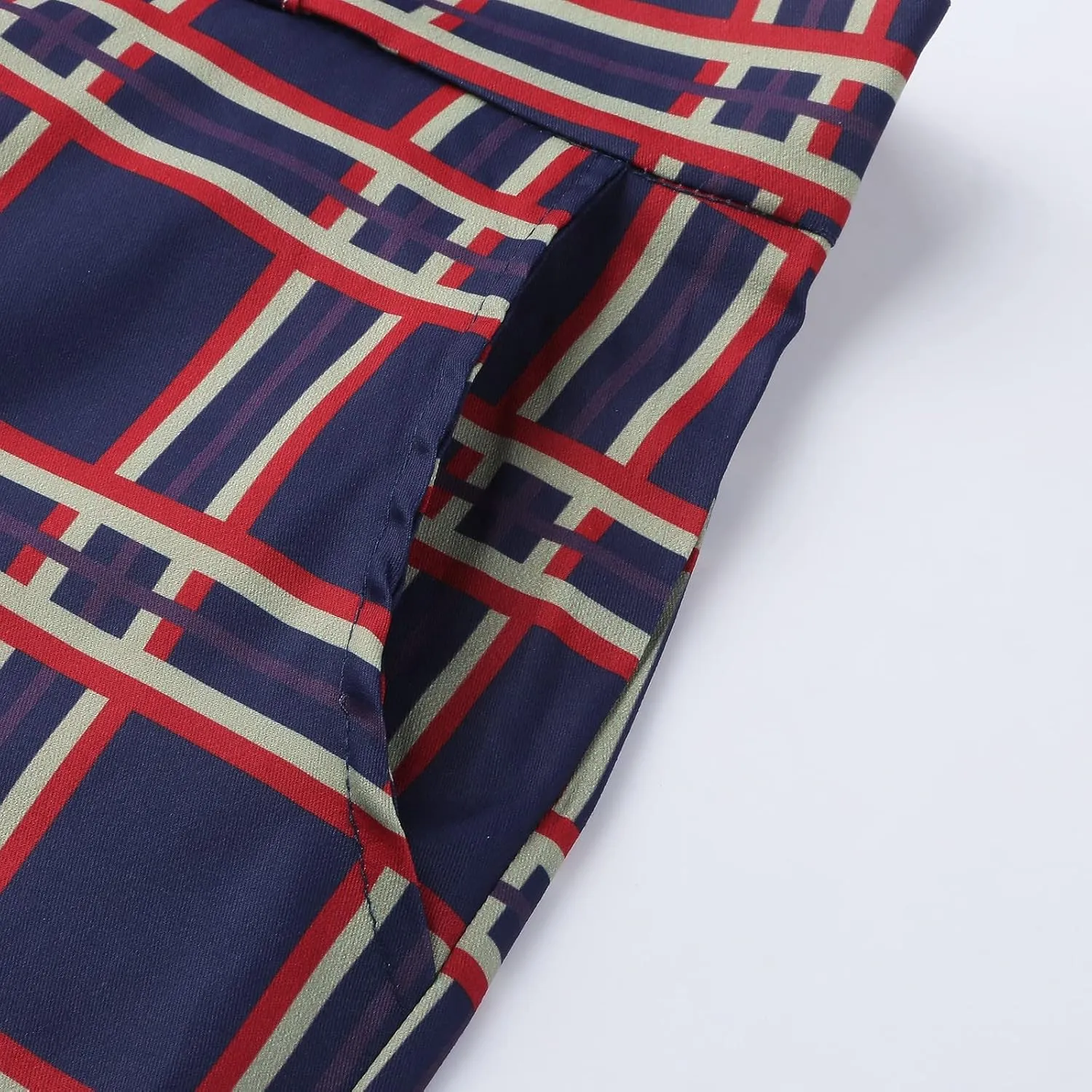 Mens Dress Pants, Mens Plaid Stretch Dress Pants Slim Fit Skinny Chino Pants Tapered Business Casual Pencil Pants