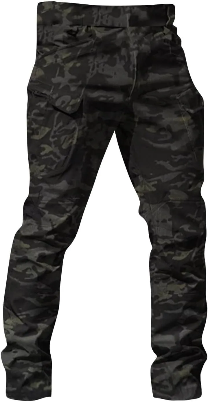 Mens Fall Fashion Hiking Tactical Pants Sweatpants Cargo Pants for Men City Special Service Pants with Pockets