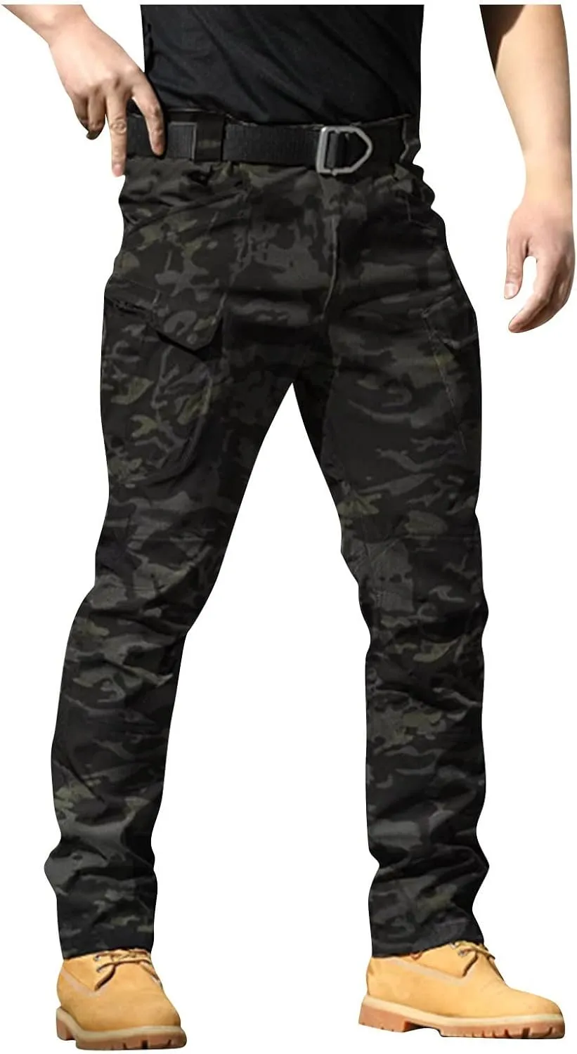 Mens Fall Fashion Hiking Tactical Pants Sweatpants Cargo Pants for Men City Special Service Pants with Pockets