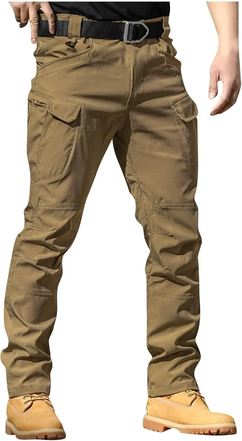 Mens Fall Fashion Hiking Tactical Pants Sweatpants Cargo Pants for Men City Special Service Pants with Pockets