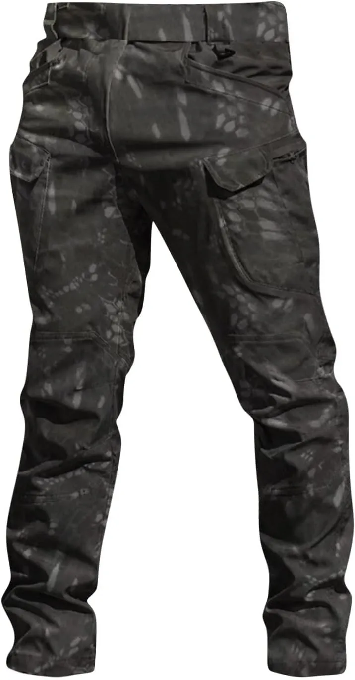 Mens Fall Fashion Hiking Tactical Pants Sweatpants Cargo Pants for Men City Special Service Pants with Pockets
