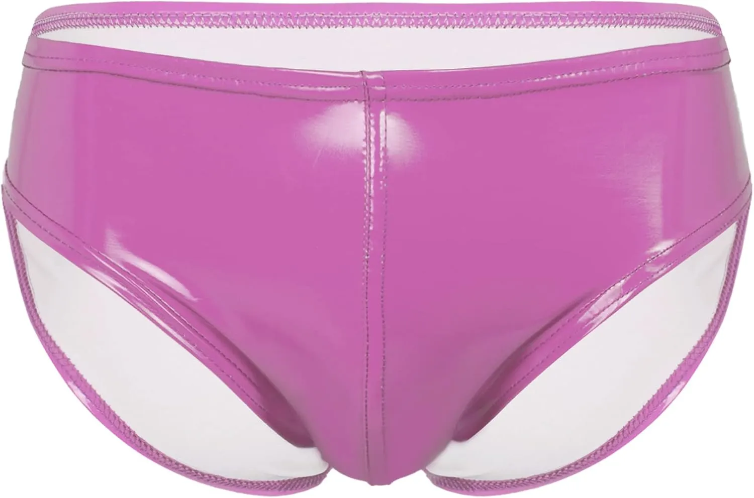 Men's Faux Leather Underwear Brief Bikinis Metallic Bulge Pouch Boxer Shorts Underpants