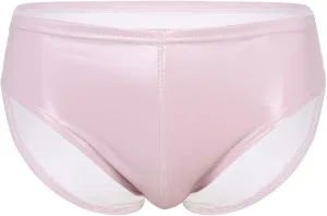 Men's Faux Leather Underwear Brief Bikinis Metallic Bulge Pouch Boxer Shorts Underpants