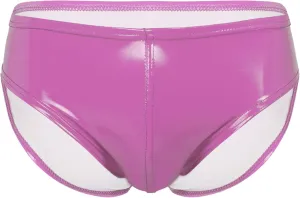 Men's Faux Leather Underwear Brief Bikinis Metallic Bulge Pouch Boxer Shorts Underpants