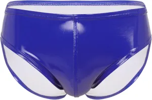 Men's Faux Leather Underwear Brief Bikinis Metallic Bulge Pouch Boxer Shorts Underpants