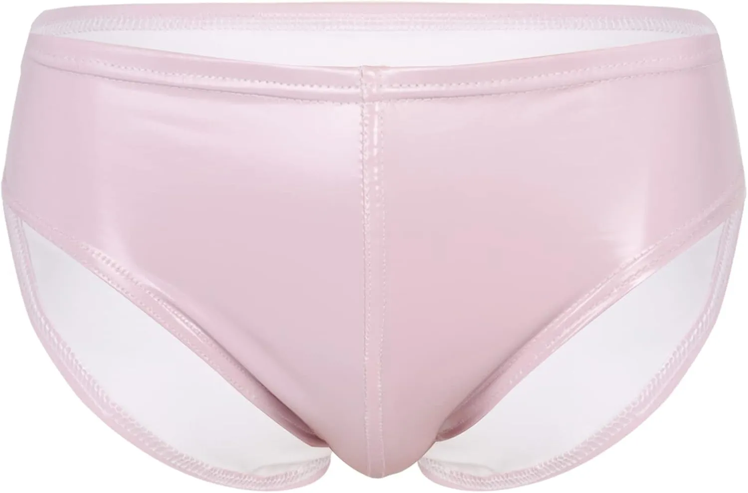 Men's Faux Leather Underwear Brief Bikinis Metallic Bulge Pouch Boxer Shorts Underpants