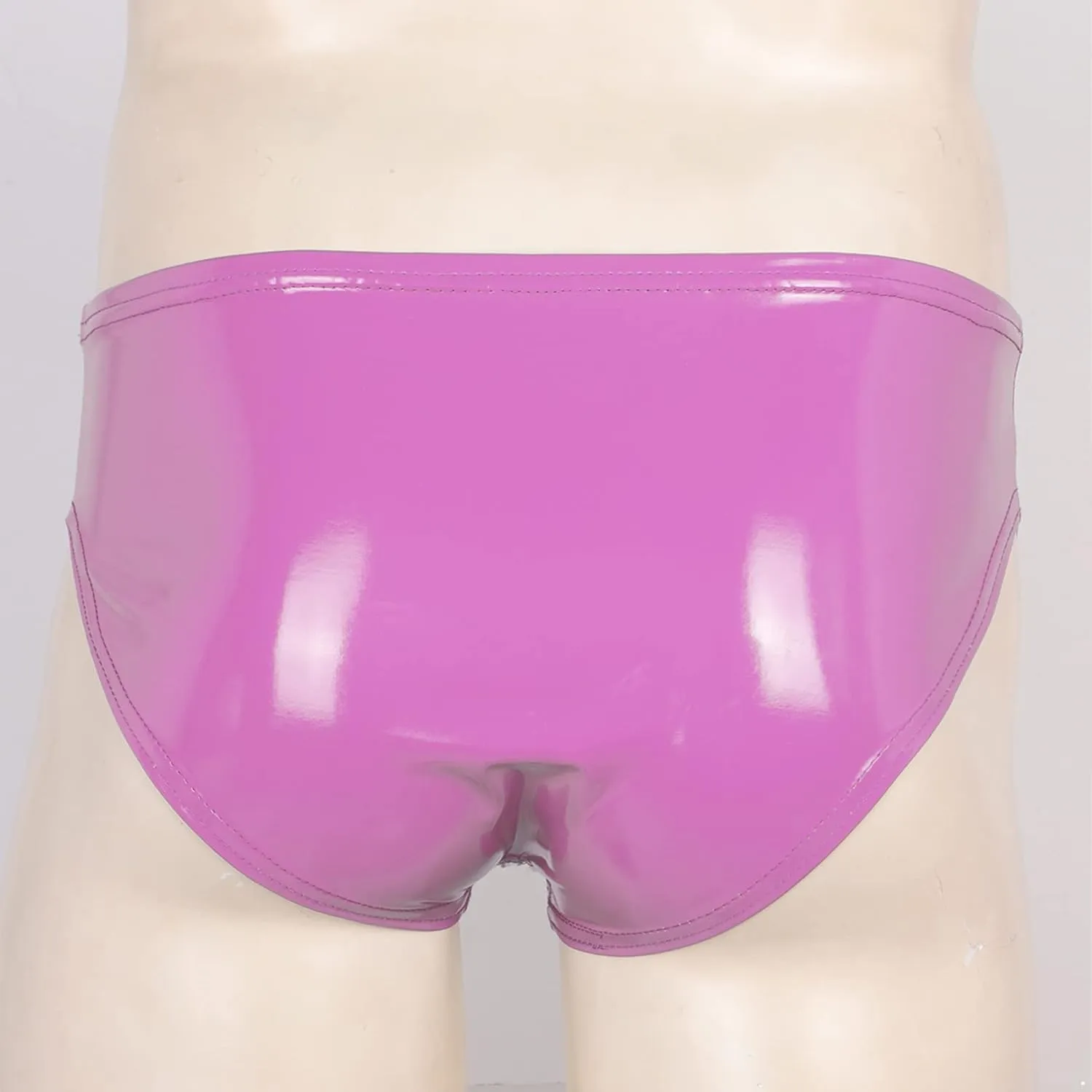 Men's Faux Leather Underwear Brief Bikinis Metallic Bulge Pouch Boxer Shorts Underpants