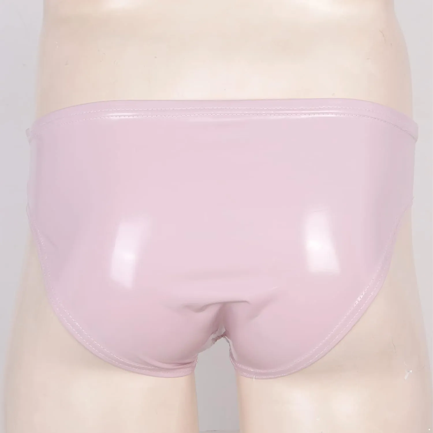 Men's Faux Leather Underwear Brief Bikinis Metallic Bulge Pouch Boxer Shorts Underpants