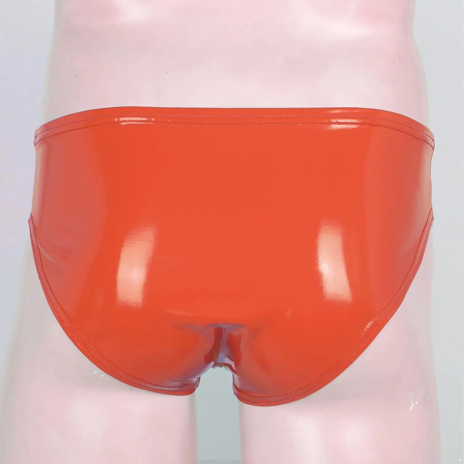 Men's Faux Leather Underwear Brief Bikinis Metallic Bulge Pouch Boxer Shorts Underpants