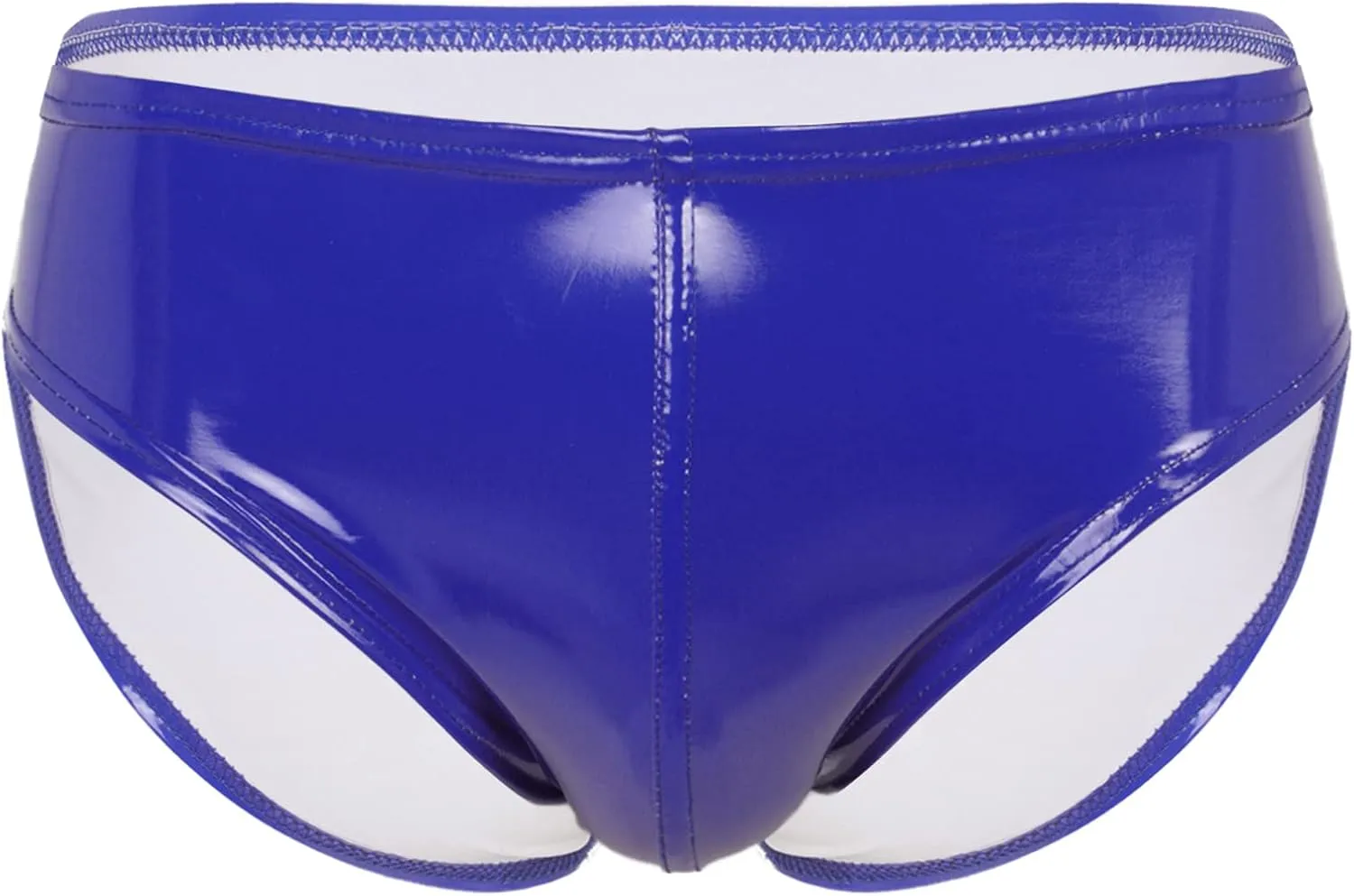 Men's Faux Leather Underwear Brief Bikinis Metallic Bulge Pouch Boxer Shorts Underpants