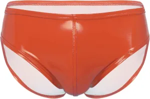 Men's Faux Leather Underwear Brief Bikinis Metallic Bulge Pouch Boxer Shorts Underpants