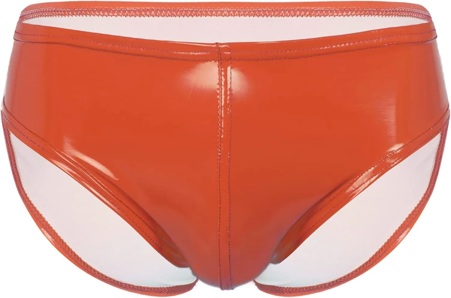 Men's Faux Leather Underwear Brief Bikinis Metallic Bulge Pouch Boxer Shorts Underpants