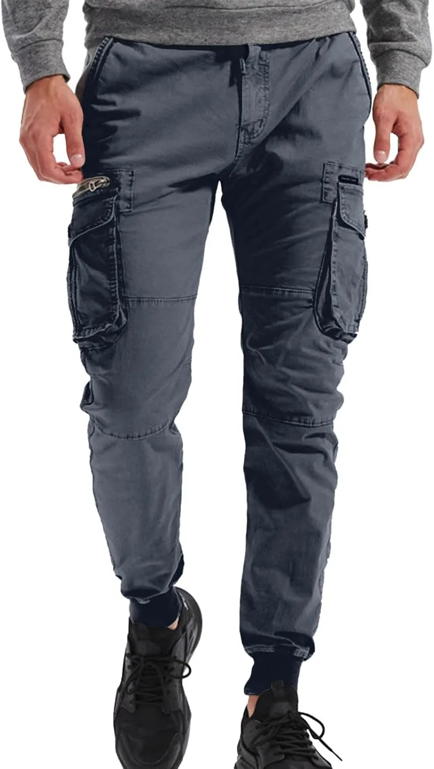 Men's Joggers Leggings Color Pants Casual Multi-Pocket Men's Trousers Tooling Solid Men's Pants Athletic Pants