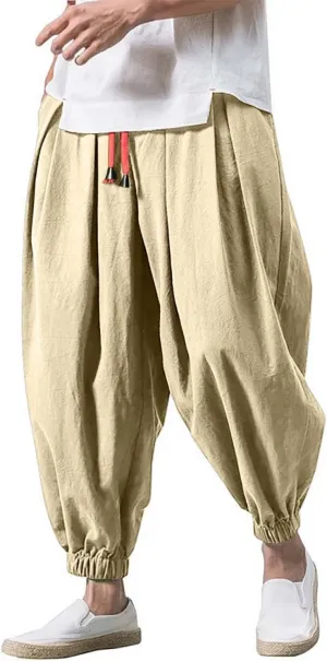 Men's Joggers Loose Joggers Sweatpants with Pockets Solid Color Sport Lounge Pant Comfort Soft Jogging Bottoms