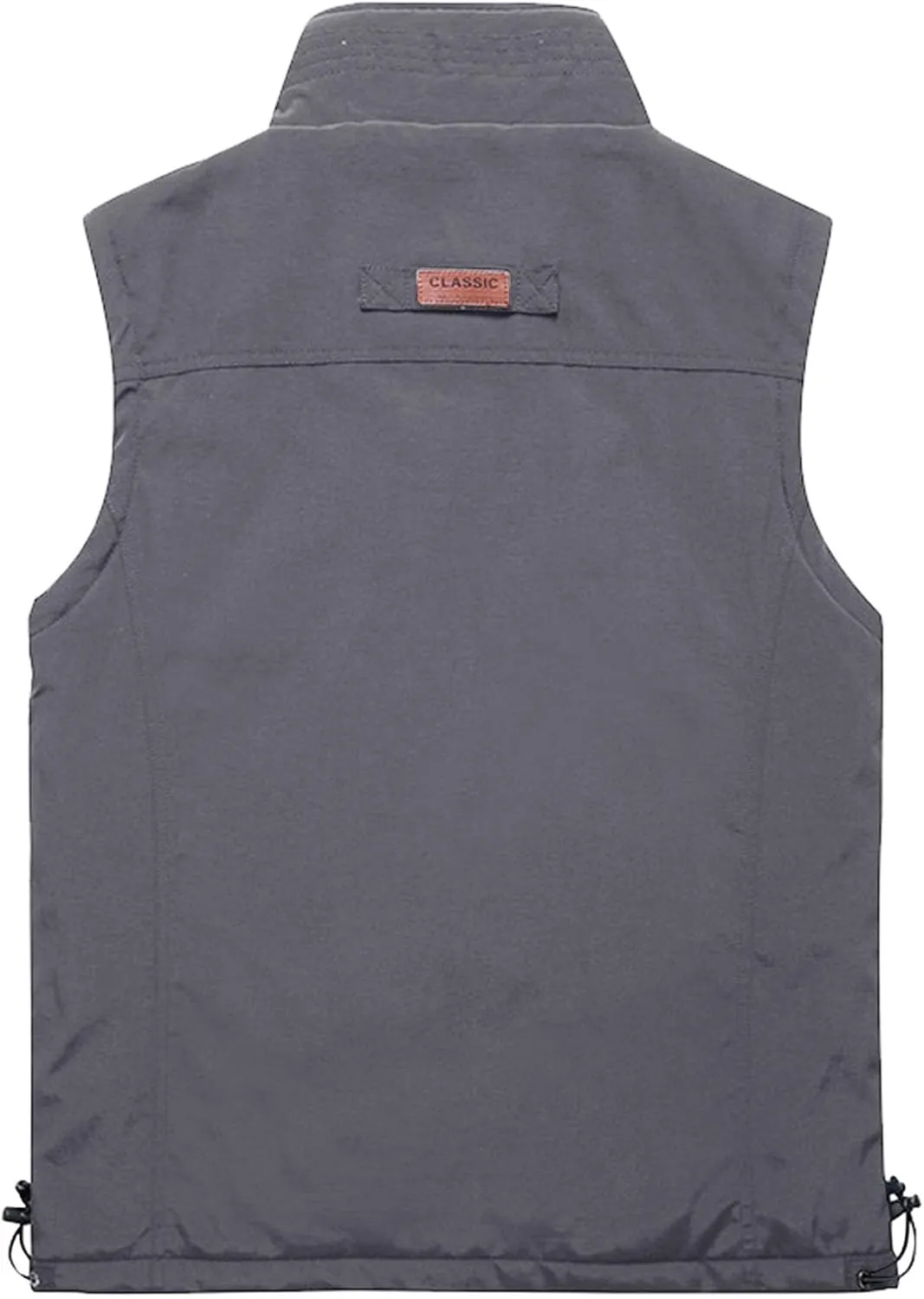 Men's Lightweight Softshell Vest Outdoor Work Fishing Photo Travel Utility Vest Stand Collar Zip Up Windproof Jacket