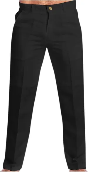 Mens Linen Dress Pants Casual Cotton Blend Relaxed Fit Straight Leg Khaki Pants Flat Front Twill Chino Trousers for Men