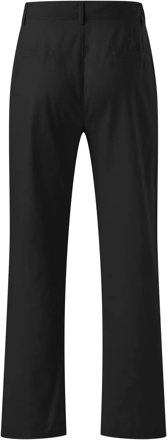 Mens Linen Dress Pants Casual Cotton Blend Relaxed Fit Straight Leg Khaki Pants Flat Front Twill Chino Trousers for Men