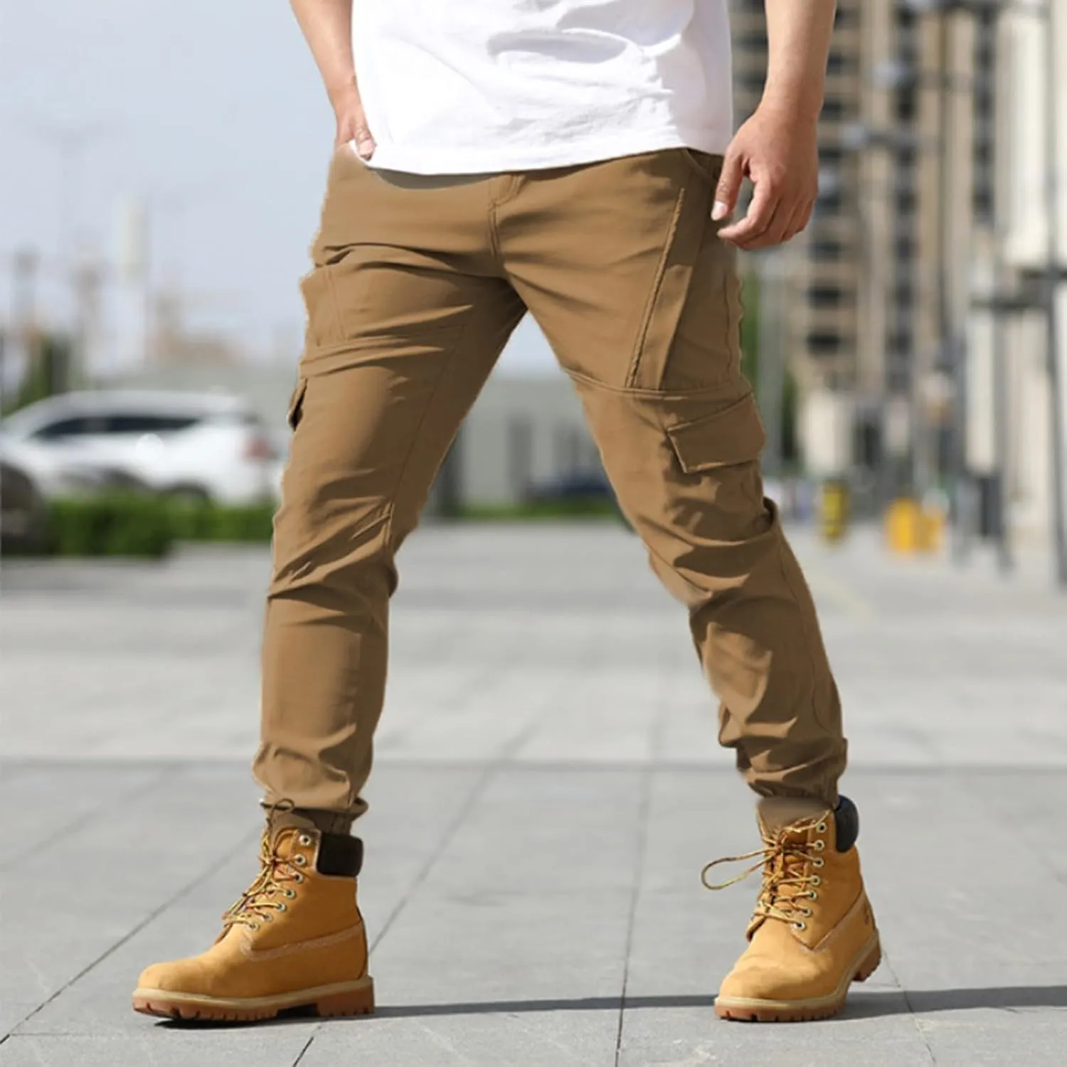 Men's Multi-Pocket Work Pants Sport Outdoor Multi-Bag Casual Fit Pants