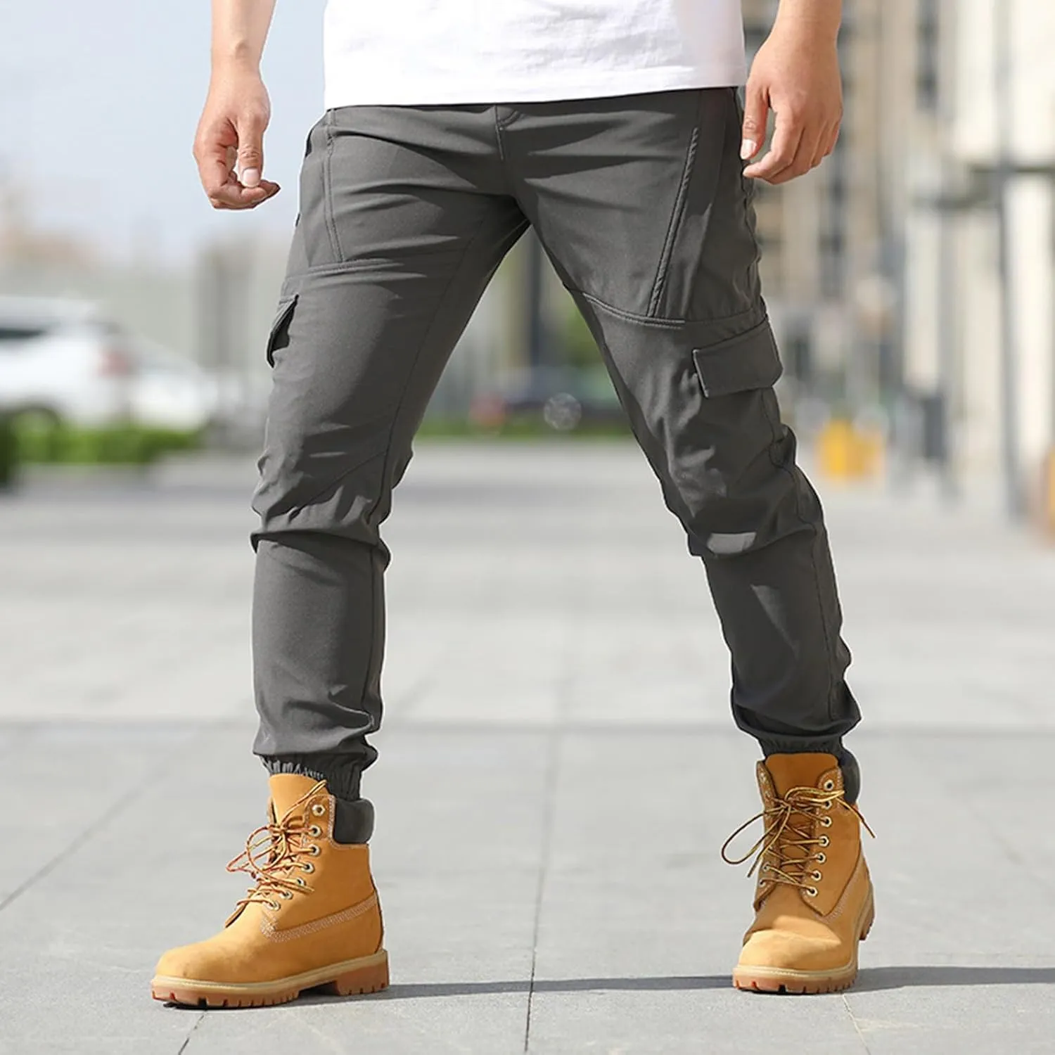 Men's Multi-Pocket Work Pants Sport Outdoor Multi-Bag Casual Fit Pants
