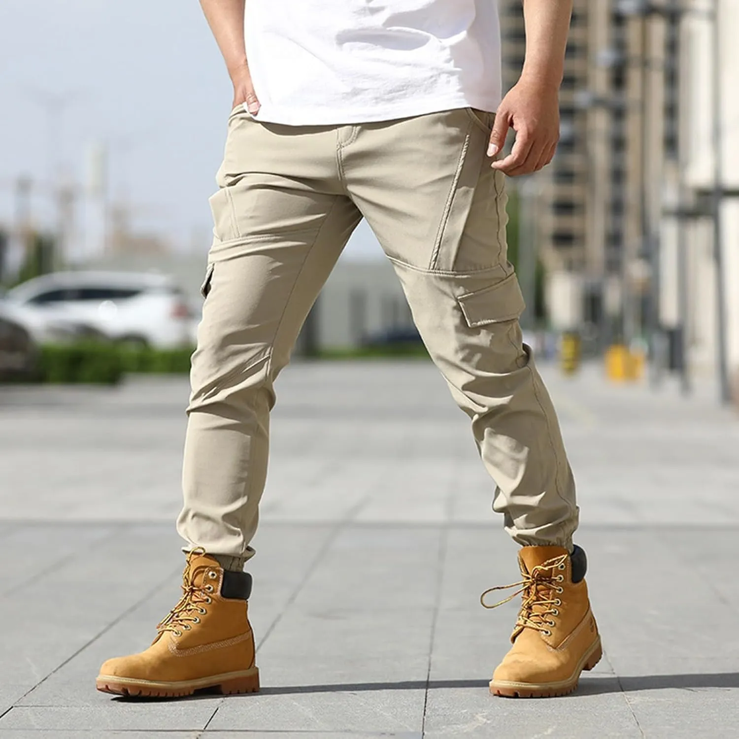 Men's Multi-Pocket Work Pants Sport Outdoor Multi-Bag Casual Fit Pants