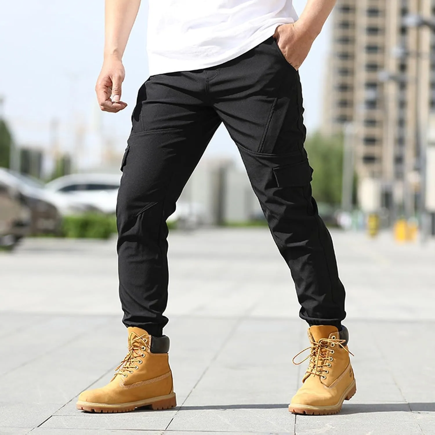 Men's Multi-Pocket Work Pants Sport Outdoor Multi-Bag Casual Fit Pants