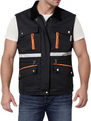 Mens Outdoor Travel Vest Reflective Summer Multi-Pockets Sleeveless Jackets Cargo Safari Fishing Vests