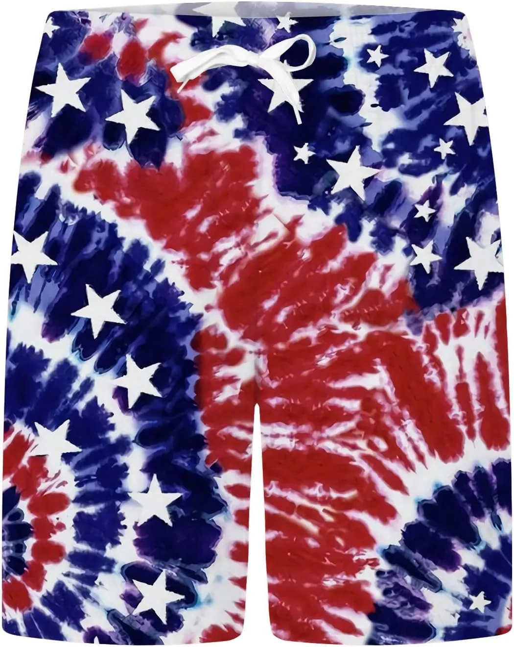 Mens Patriotic Graphic Shorts Independence Day Drawstring Elastic Waisted Casual Capris Combat Lightweight Drying Sportwear