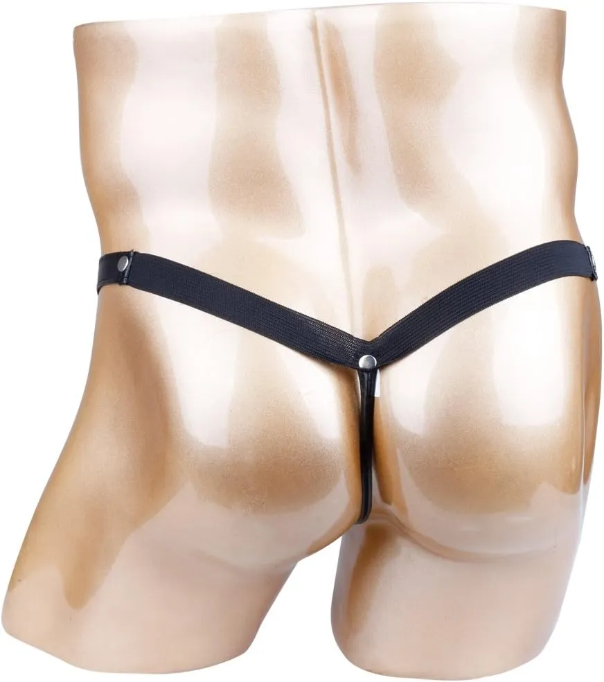 Men's PVC Leather Wet Look Jockstrap Bikinis Front Hole Briefs Underwear Underpants