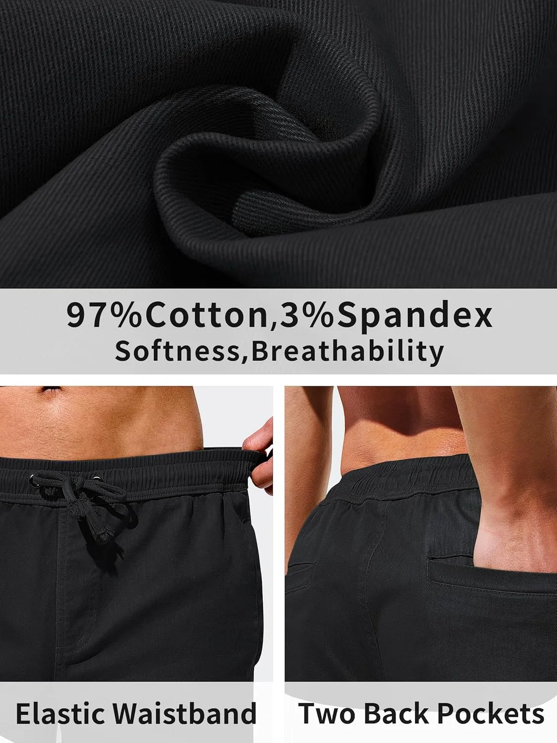 Mens Shorts Casual Shorts Cotton Drawstring Summer Beach Stretch Twill Chino Golf Shorts