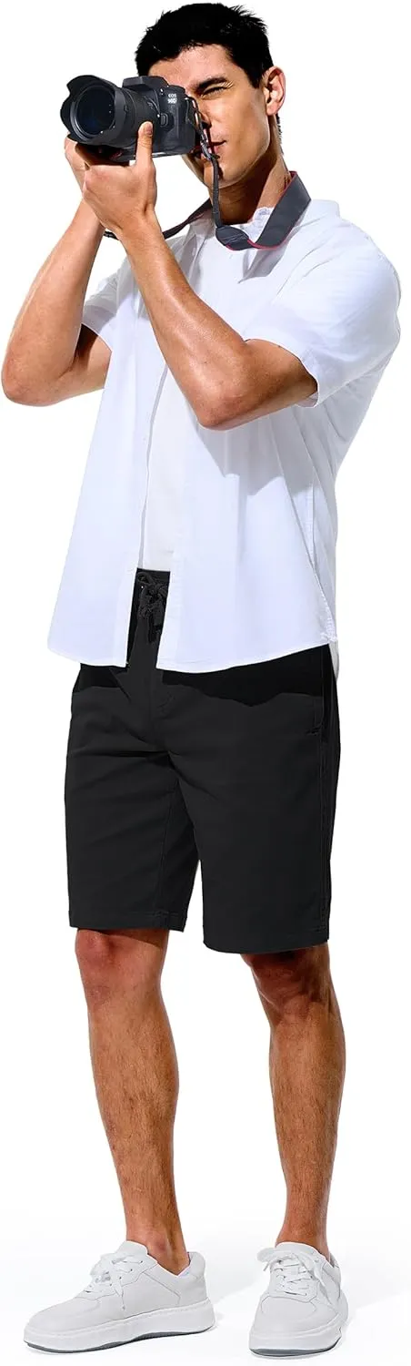 Mens Shorts Casual Shorts Cotton Drawstring Summer Beach Stretch Twill Chino Golf Shorts