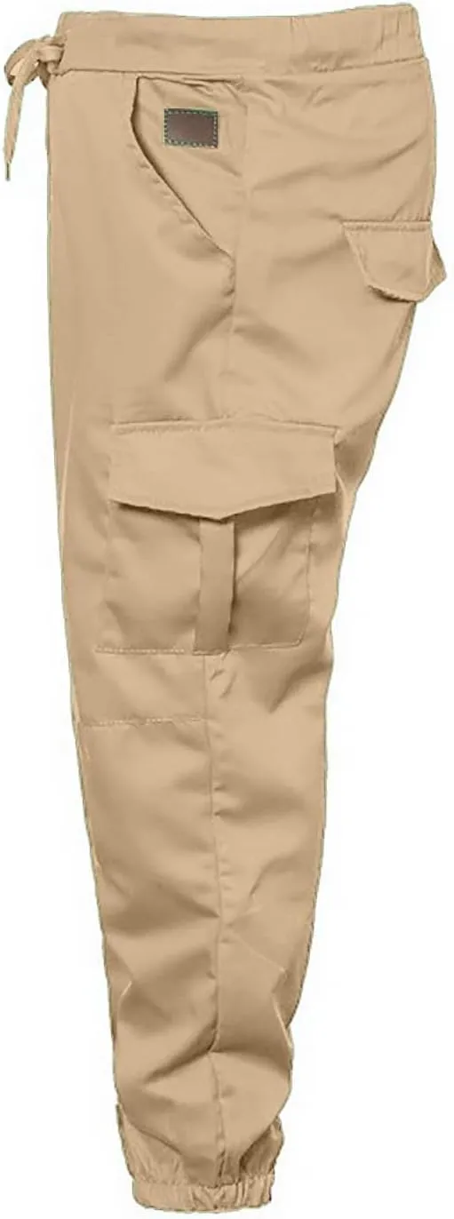 Mens Slim Fit Cargo Sweatpants with Pockets Workout Gym Lightweight Sweat Pants Elastic Waist Sweat Pants Trouser