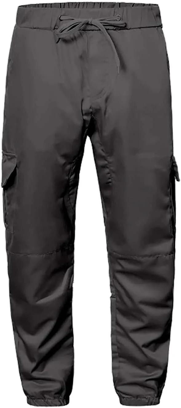 Mens Slim Fit Cargo Sweatpants with Pockets Workout Gym Lightweight Sweat Pants Elastic Waist Sweat Pants Trouser