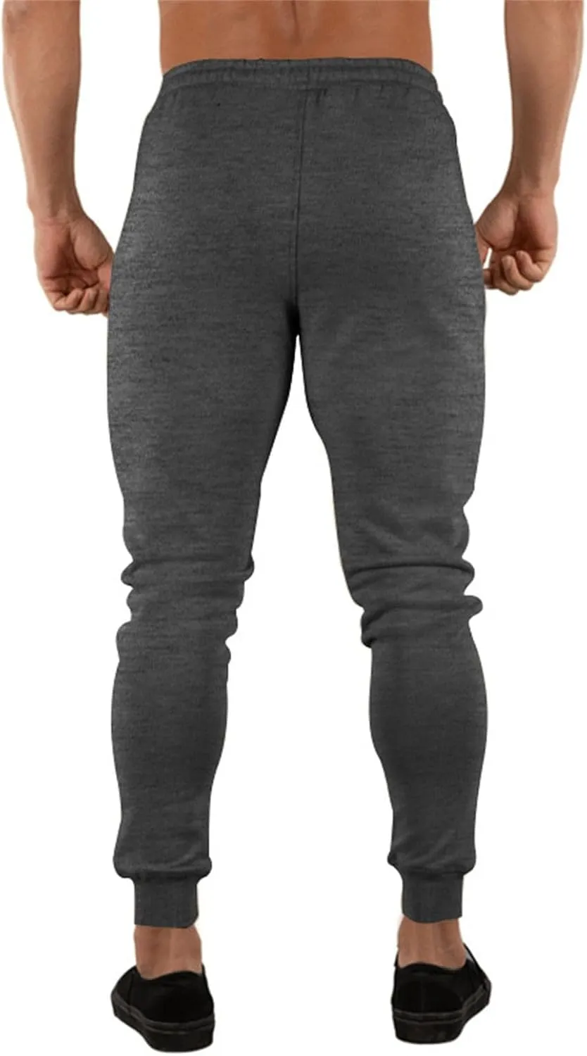 Mens Slim Fit Tapered Track Pants Drawstring Quick Dry Athletic Jogger Sweatpants Outdoor Gym Training Workout Pants