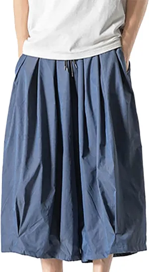 Men's Straight Wide Leg Harun Cargo Pants Neutral Gradient Casual Bell Bottoms Chinos Pants Men Slim Fit (03-Blue, XXXL)